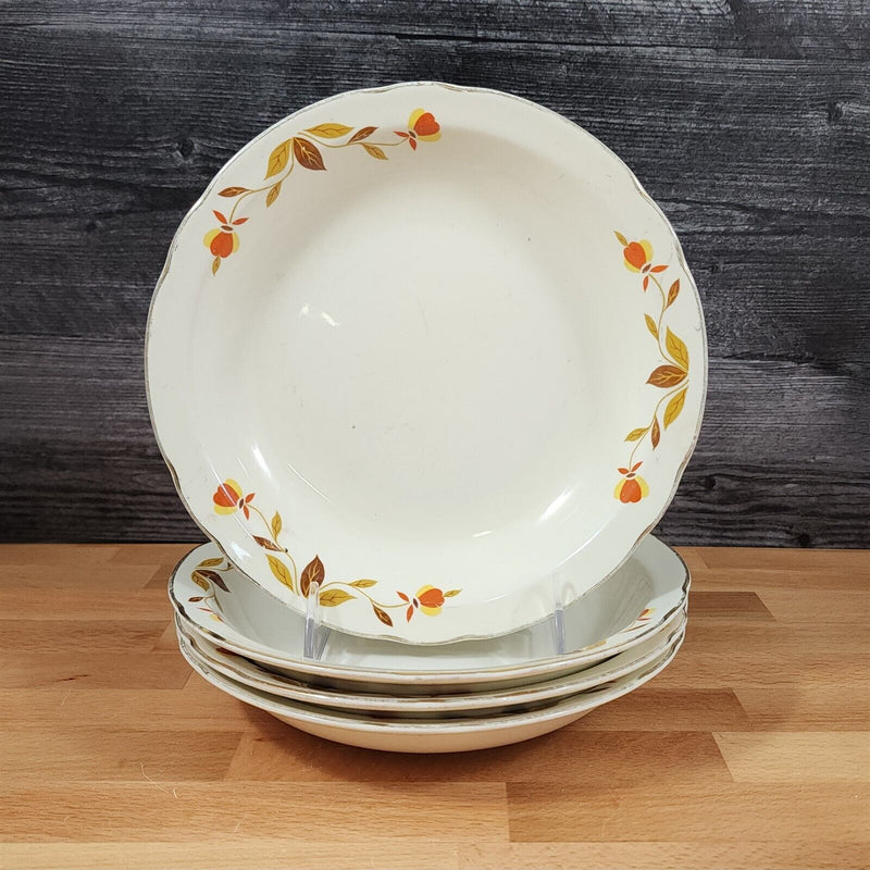 Load image into Gallery viewer, Hall Autumn Leaf Set of 4 Soup Coupe Bowl USA Dinnerware Tableware 8.5"