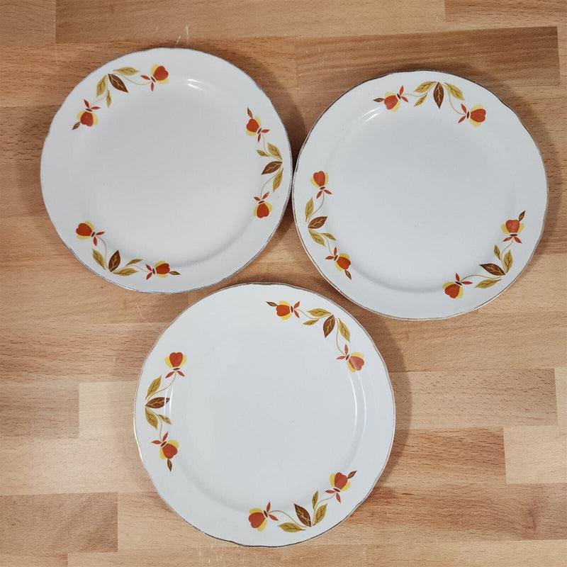 Load image into Gallery viewer, Hall Autumn Leaf Bread and Butter Plate Set of 3 USA Floral Dinnerware 6"