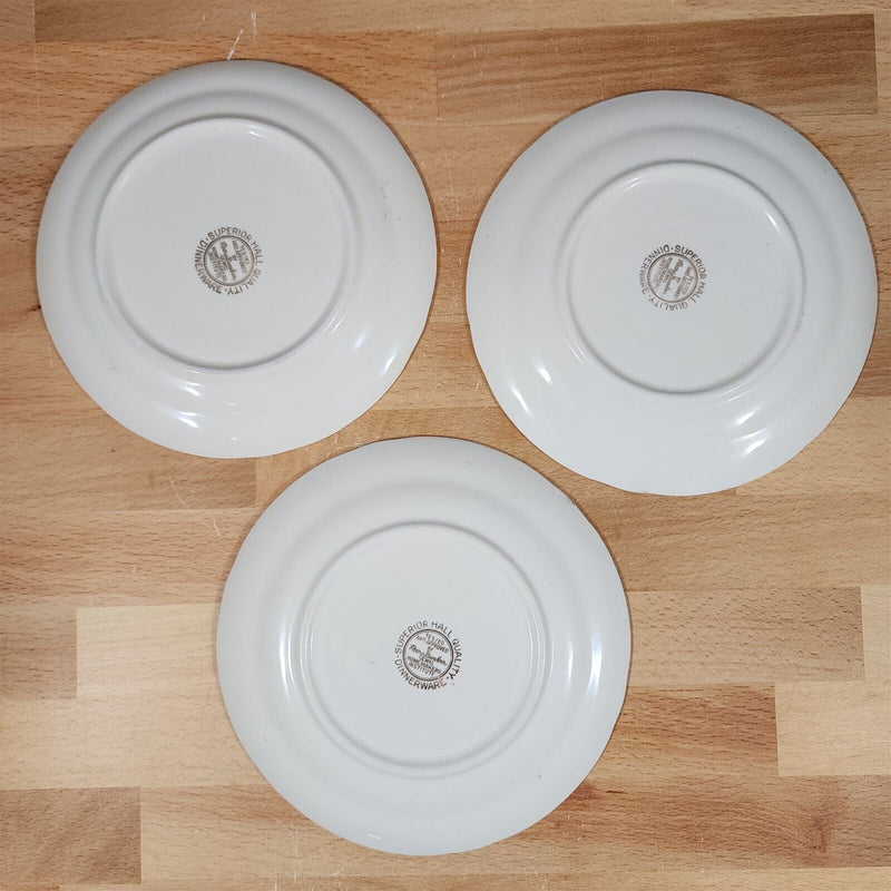 Load image into Gallery viewer, Hall Autumn Leaf Bread and Butter Plate Set of 3 USA Floral Dinnerware 6"
