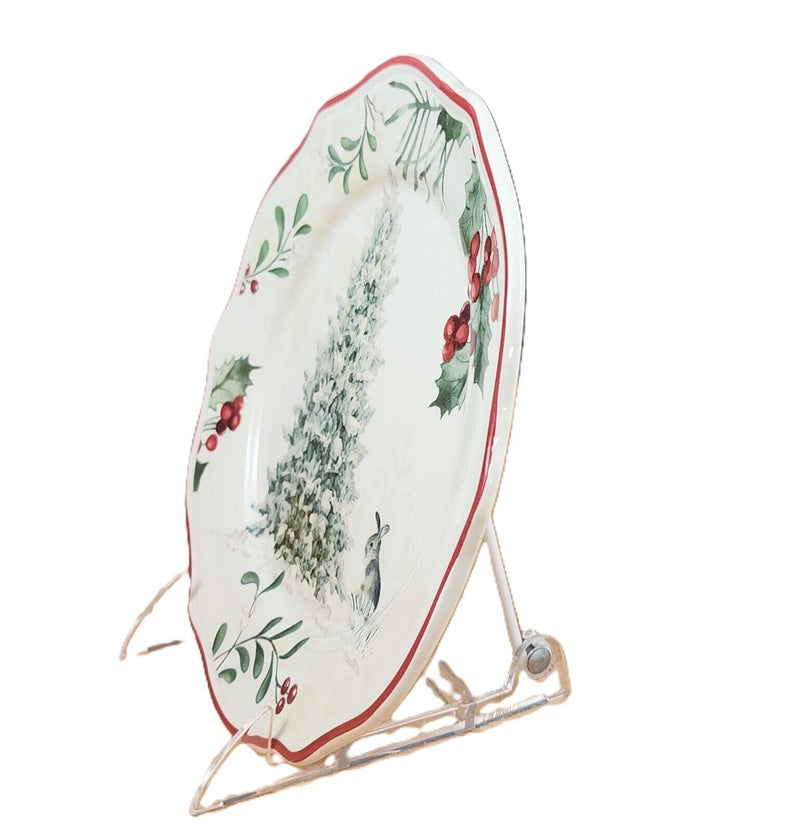 Load image into Gallery viewer, Better Homes and Gardens Winter Forest Salad Plate Tree Bunny 8"