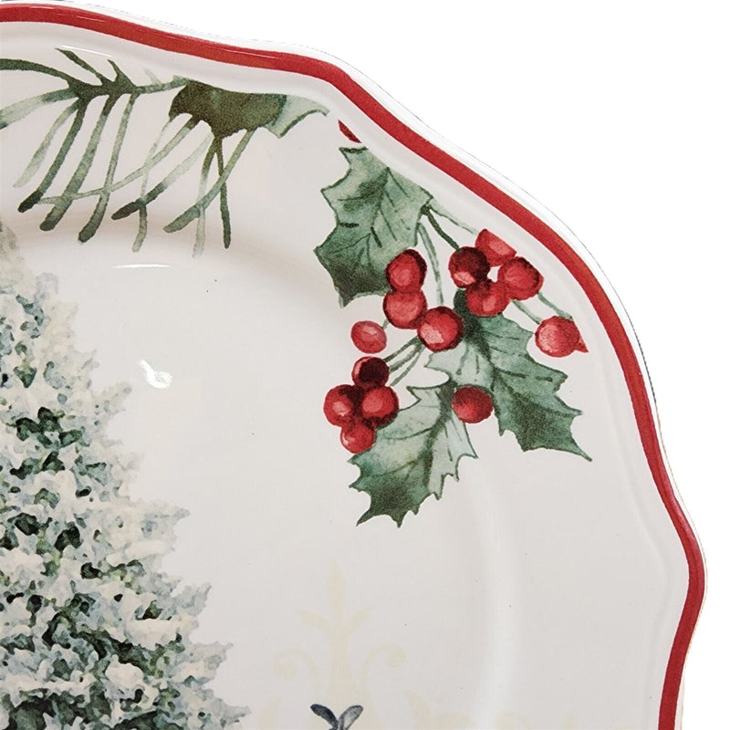Load image into Gallery viewer, Better Homes and Gardens Winter Forest Salad Plate Tree Bunny 8"