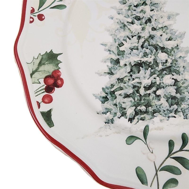 Load image into Gallery viewer, Better Homes and Gardens Winter Forest Salad Plate Tree Bunny 8"