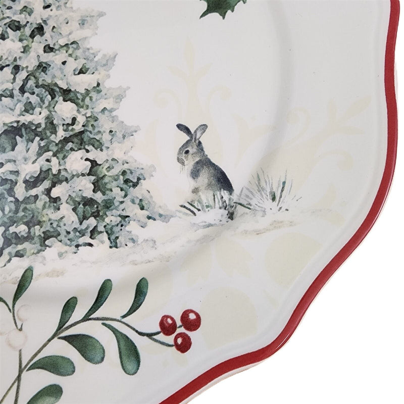 Load image into Gallery viewer, Better Homes and Gardens Winter Forest Salad Plate Tree Bunny 8"