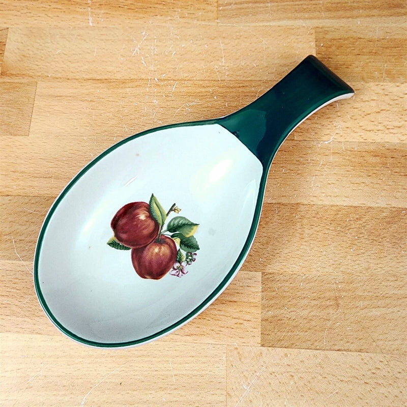 Load image into Gallery viewer, China Pearl Casuals Apples Spoon Rest Holder Dinnerware Tableware 4 5/8"