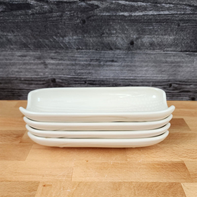 Load image into Gallery viewer, Pfaltzgraff Tea Rose Boiled Corn Holder Plate 8.5 in Set of 4 Cream Dinnerware