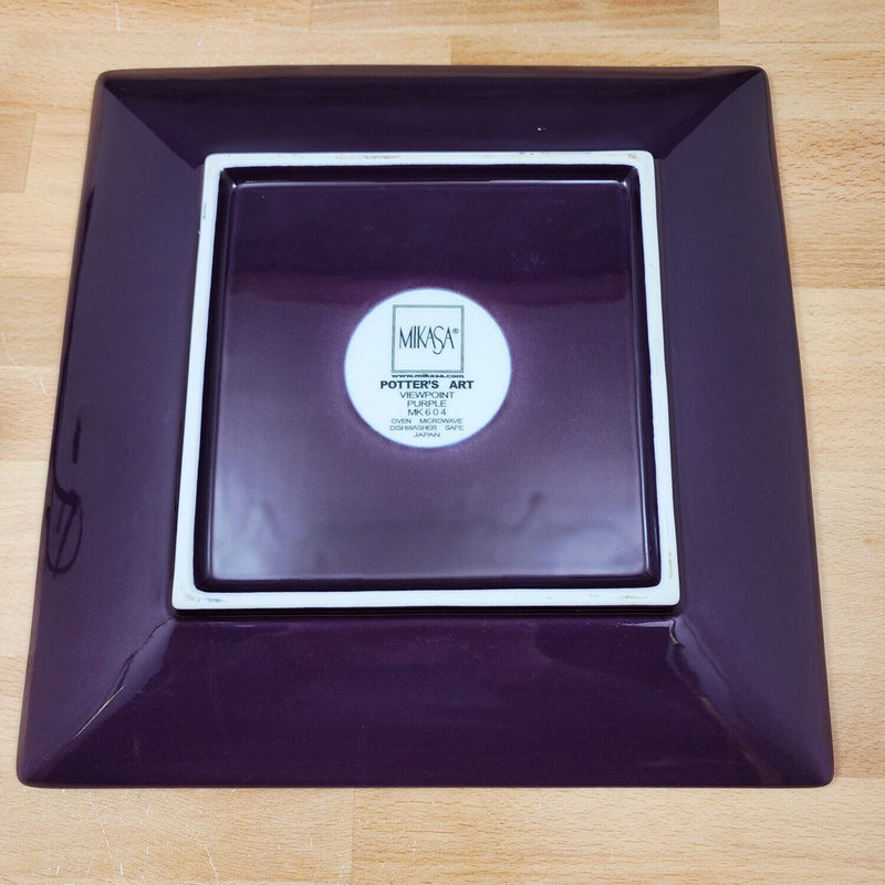Load image into Gallery viewer, Mikasa Viewpoint Purple Square Dinner Plate Set of 2 Potter's Art MK604 10-7/8"