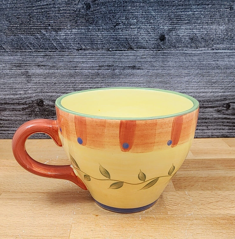 Load image into Gallery viewer, Napoli Pfaltzgraff Coffee Mugs Yellow Red Stoneware Floral 16 oz Tea Cup