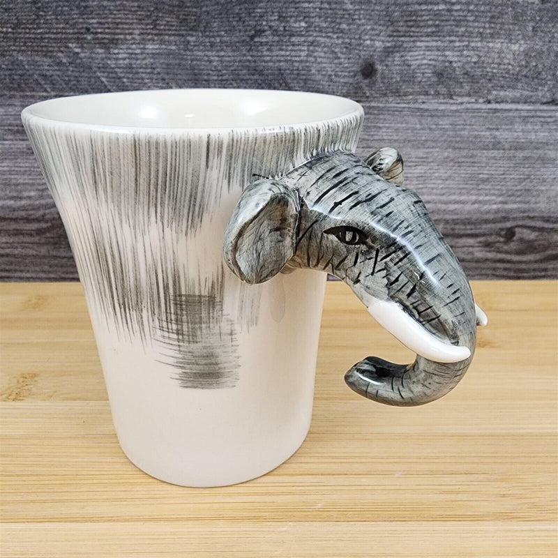 Load image into Gallery viewer, Elephant Head Coffee Mug by Pier 1 Imports Ceramic Cup 12oz