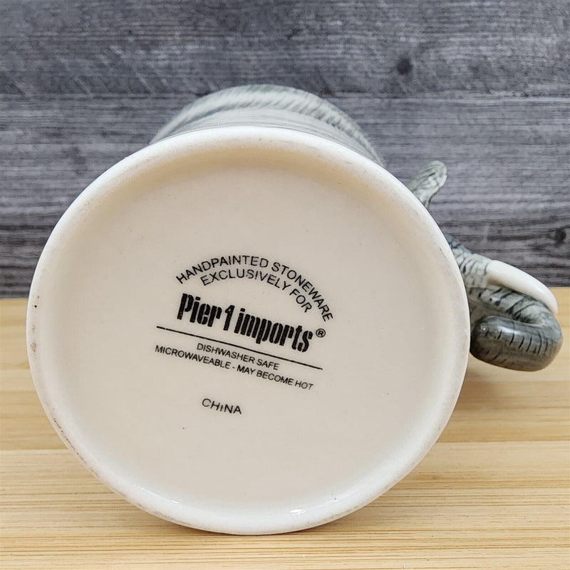 Load image into Gallery viewer, Elephant Head Coffee Mug by Pier 1 Imports Ceramic Cup 12oz