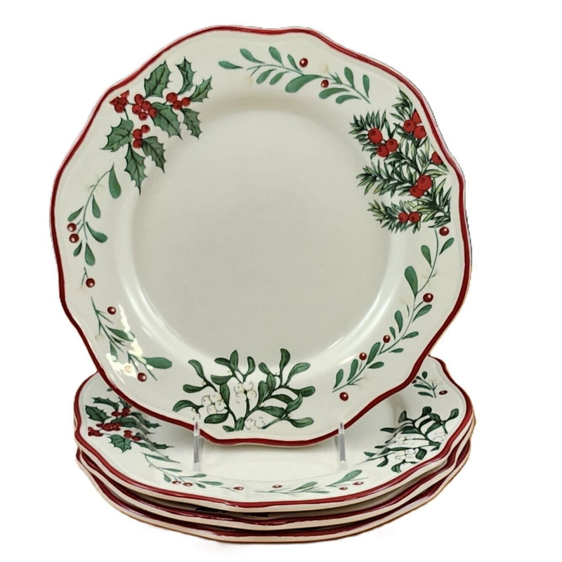 Load image into Gallery viewer, Better Homes & Gardens Winter Forest 4 Dinner Plates Heritage Collection Berries