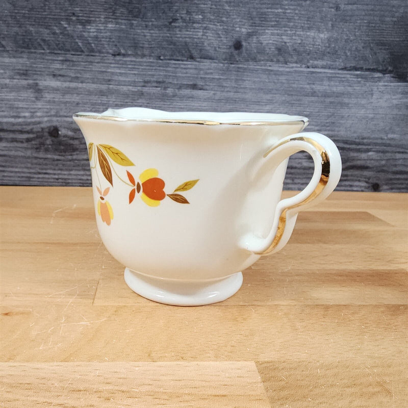 Load image into Gallery viewer, Hall Autumn Leaf Ruffled D Creamer Pitcher Floral Design