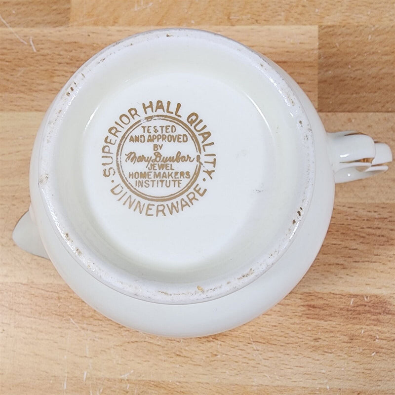 Load image into Gallery viewer, Hall Autumn Leaf Ruffled D Creamer Pitcher Floral Design