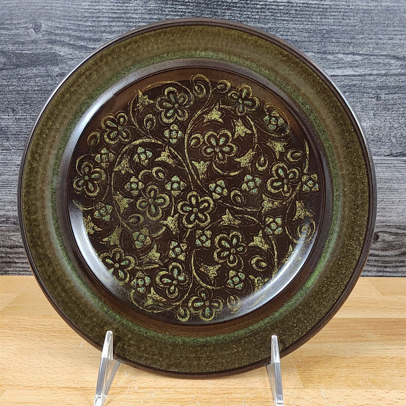 Load image into Gallery viewer, Franciscan Madeira Brown Salad Plate 8 1/2 Olive Green Floral USA TV Stamp Vtg