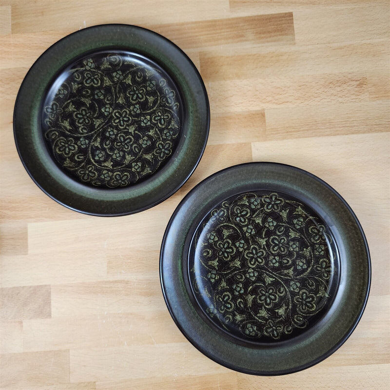Load image into Gallery viewer, Franciscan Madeira Brown 2 Salad Plate Set 8 1/2 Olive Green USA TV Stamp Vtg