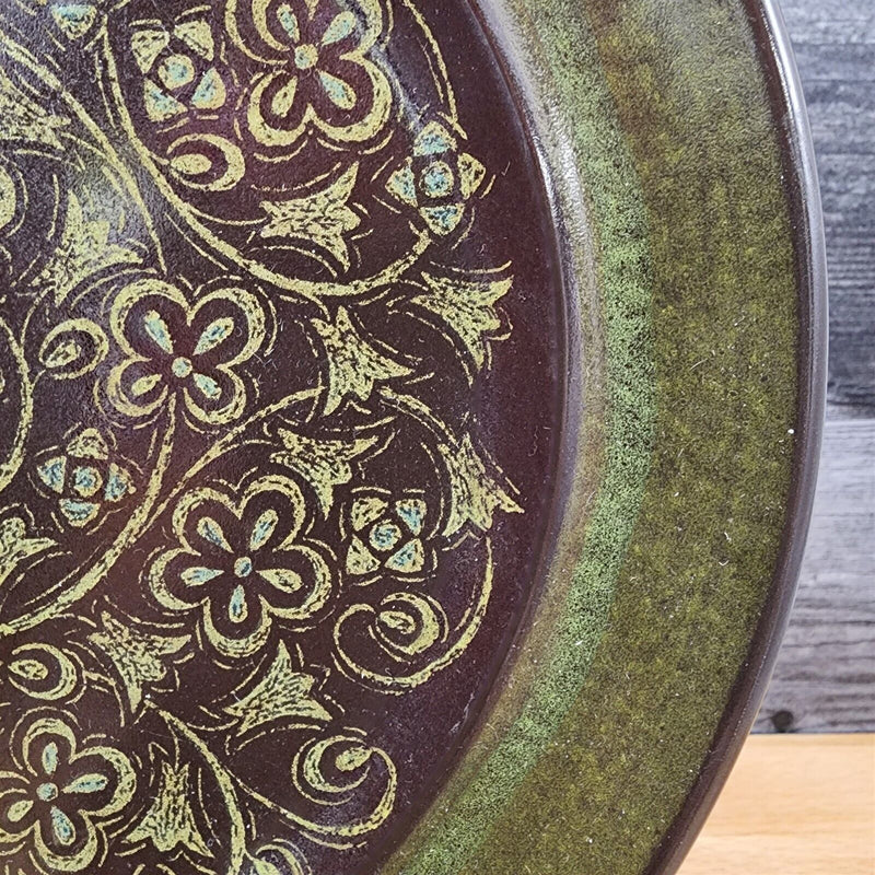 Load image into Gallery viewer, Franciscan Madeira Brown Oval Serving Platter 13.5" Floral Green US TV Stamp Vtg