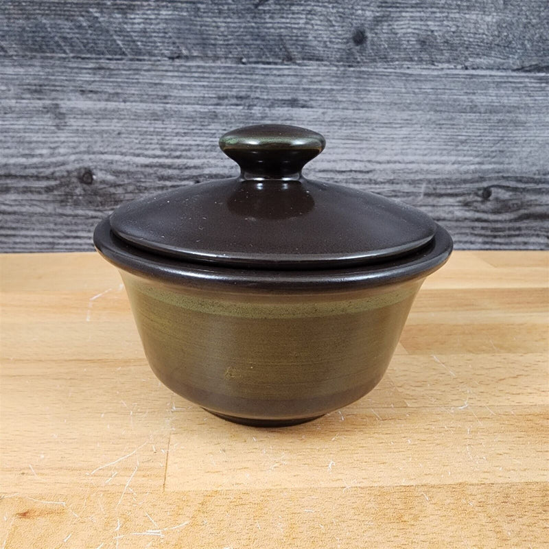 Load image into Gallery viewer, Franciscan Madeira Brown Sugar Bowl With Lid Olive Green China US Made Vintage