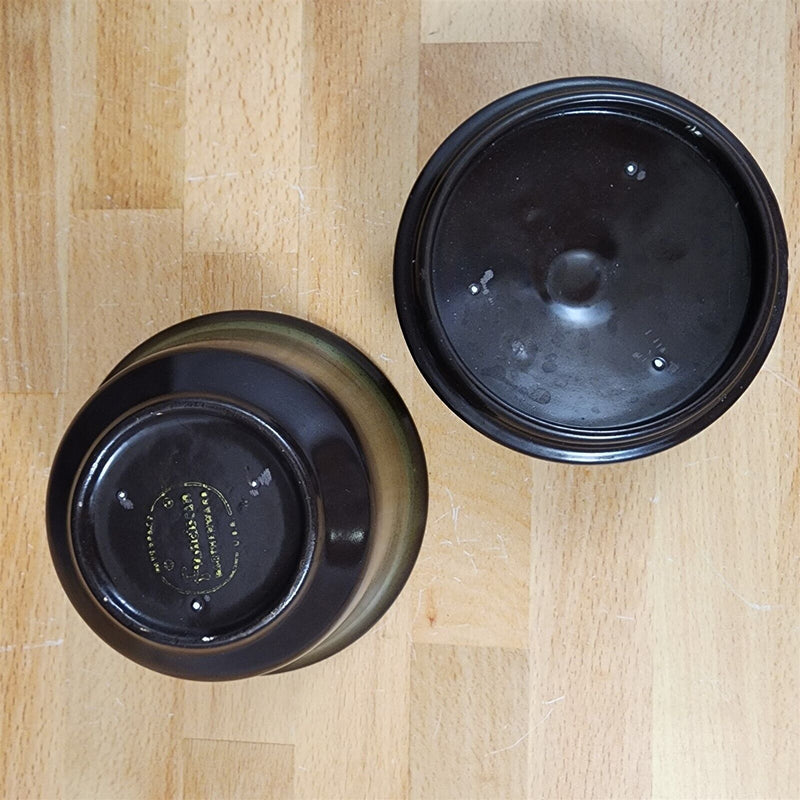 Load image into Gallery viewer, Franciscan Madeira Brown Sugar Bowl With Lid Olive Green China US Made Vintage