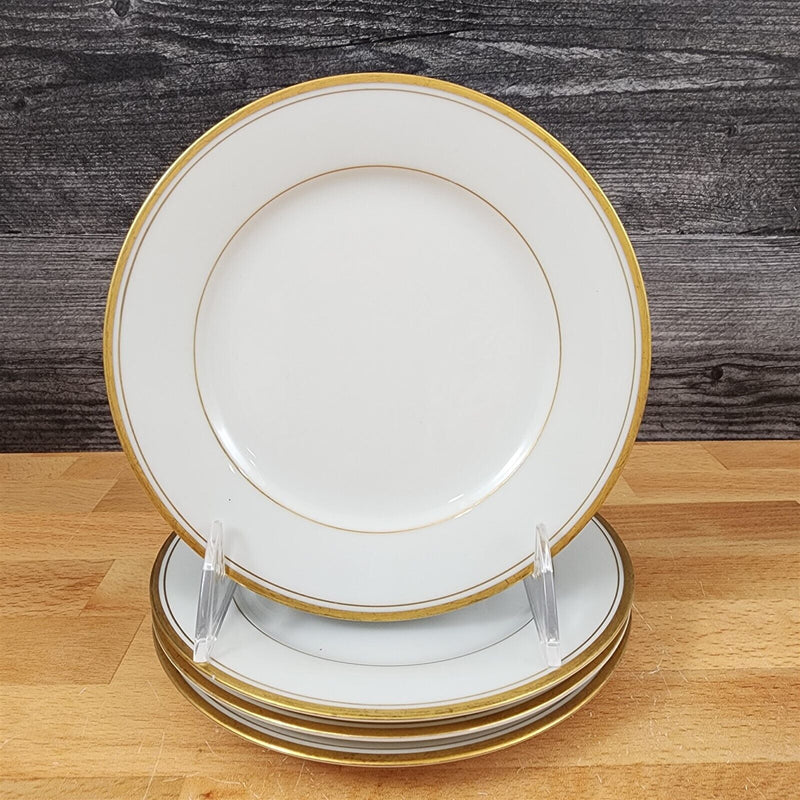Load image into Gallery viewer, Noritake Goldart 5290 Set of 4 Bread and Butter Plates Gold Trim Band 6"