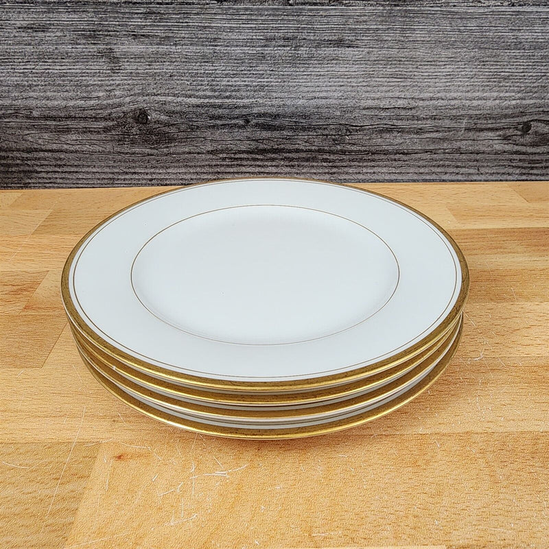 Load image into Gallery viewer, Noritake Goldart 5290 Set of 4 Bread and Butter Plates Gold Trim Band 6"