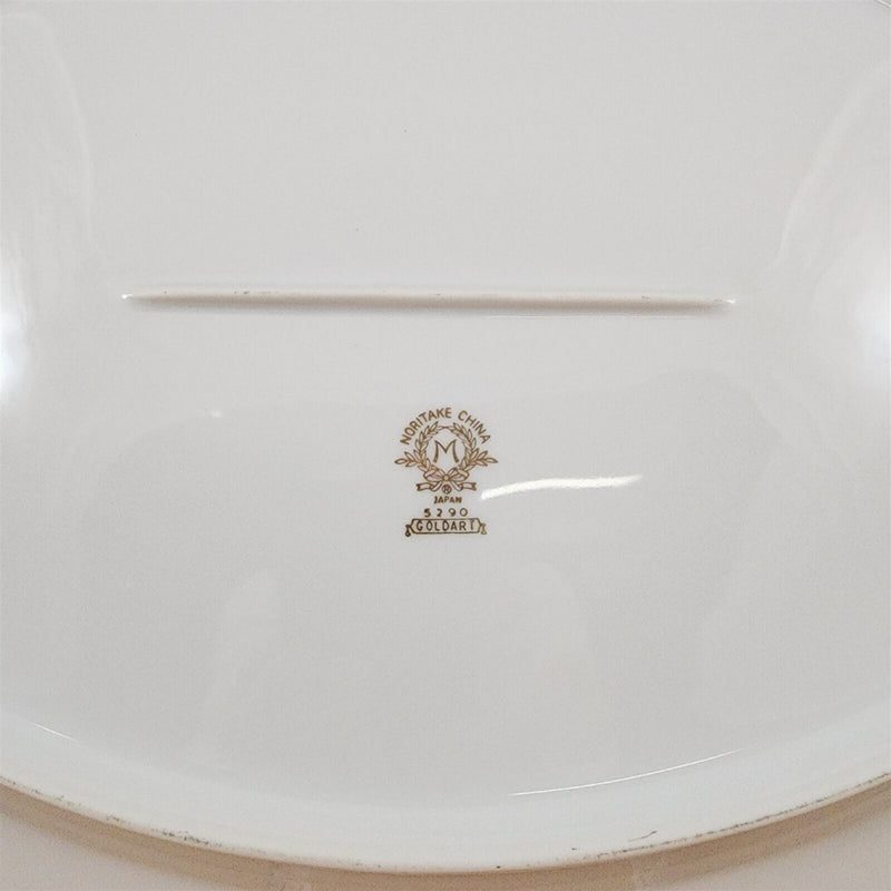 Load image into Gallery viewer, Noritake Goldart Oval Serving Platter White Ceramic Gold Trim 12" Plate 5290