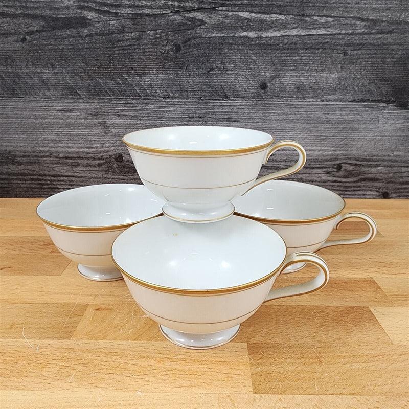 Load image into Gallery viewer, Noritake Goldart 5290 Set of 4 Footed Tea Cups Gold Trim Band Coffee Mug