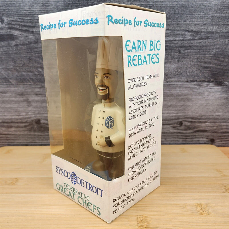 Load image into Gallery viewer, Sysco Detroit Celebrating Chef Bobblehead Doll Nodder Souvenir Advertising