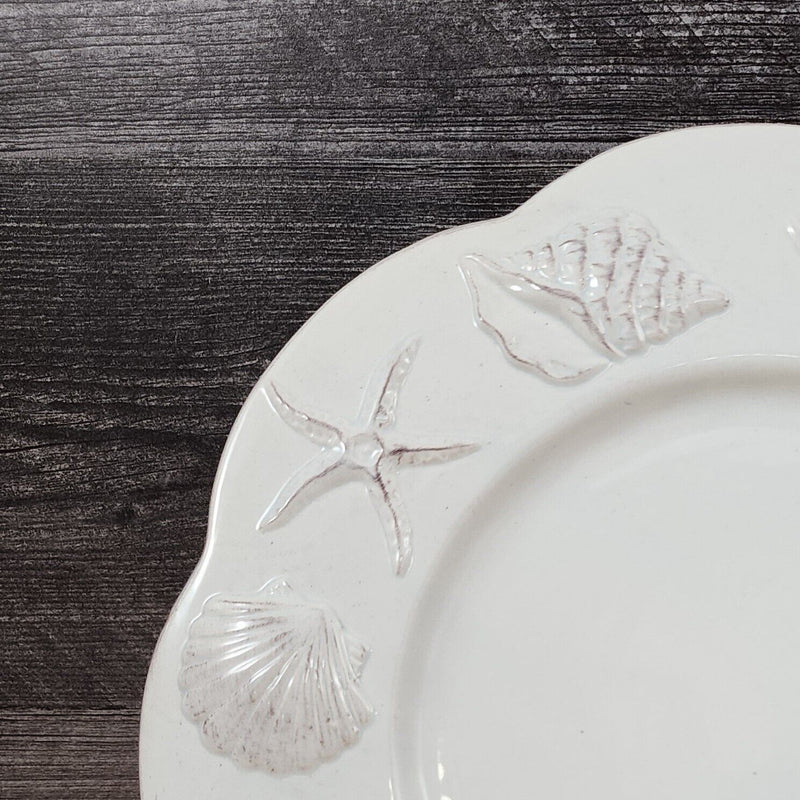 Load image into Gallery viewer, Laguna Coastal Seafoam Blue Serving Plate Ceramic Sea Shell Platter Blue Sky