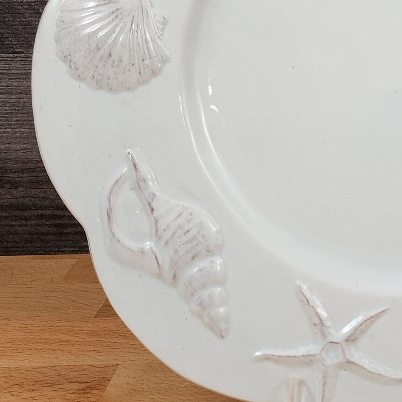 Load image into Gallery viewer, Laguna Coastal Seafoam Blue Serving Plate Ceramic Sea Shell Platter Blue Sky