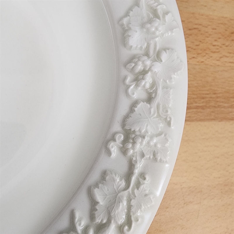 Load image into Gallery viewer, Wedgwood Cream Embossed Oval Vegetable Bowl 9" Queens Ware Etruria Barlaston