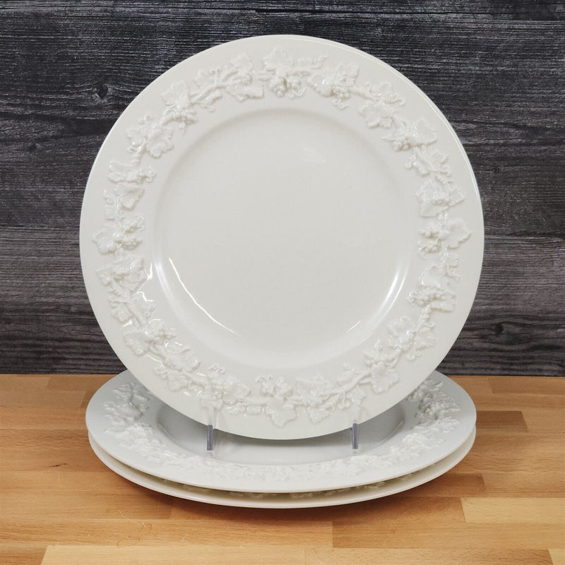 Load image into Gallery viewer, Wedgwood Cream 3 Dinner Plate Set Queens Ware 2" Embossed Rim Etruria Barlaston
