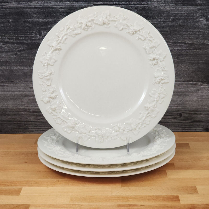 Load image into Gallery viewer, Wedgwood Cream 4 Dinner Plate Set Queens Ware 2" Embossed Rim Etruria Barlaston