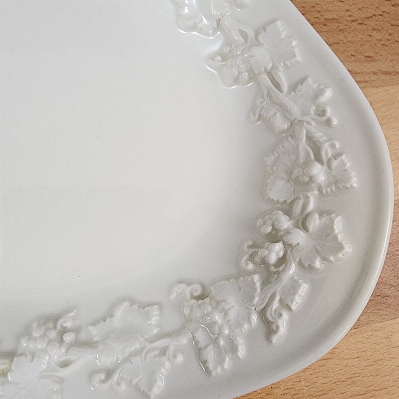Load image into Gallery viewer, Wedgwood Cream Relish Gravy Under Plate Queens Ware Embossed Etruria Barlaston