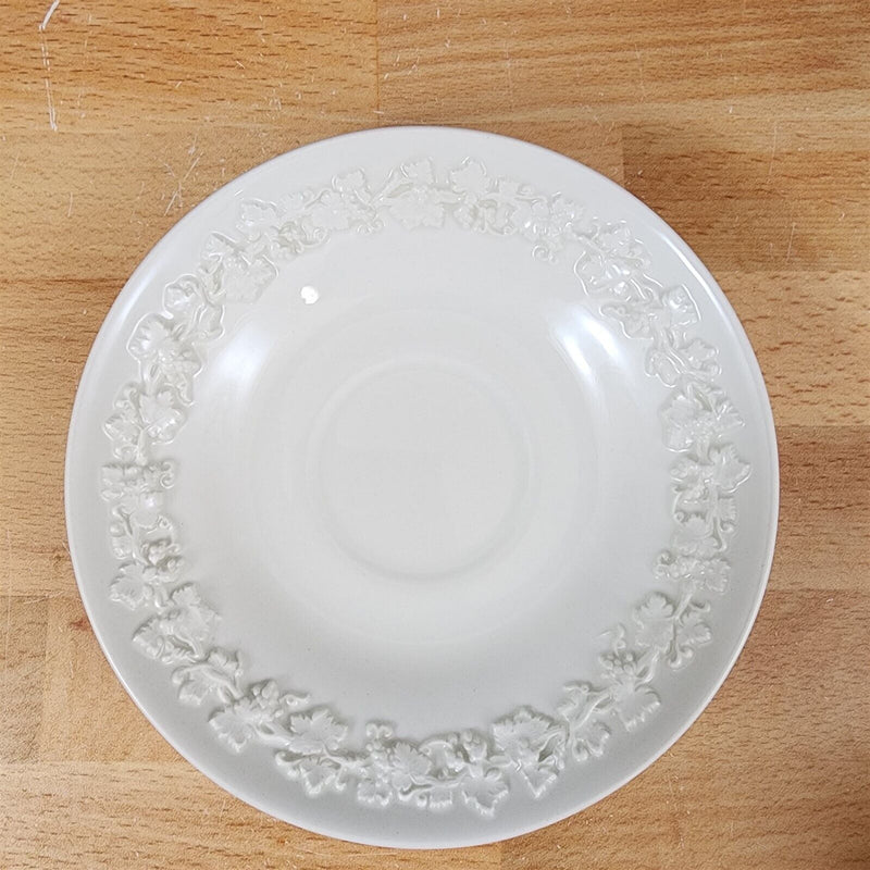 Load image into Gallery viewer, Wedgwood Cream Tea Cup & Saucer 4 Set Embossed Mug Queens Ware Etruria Barlaston