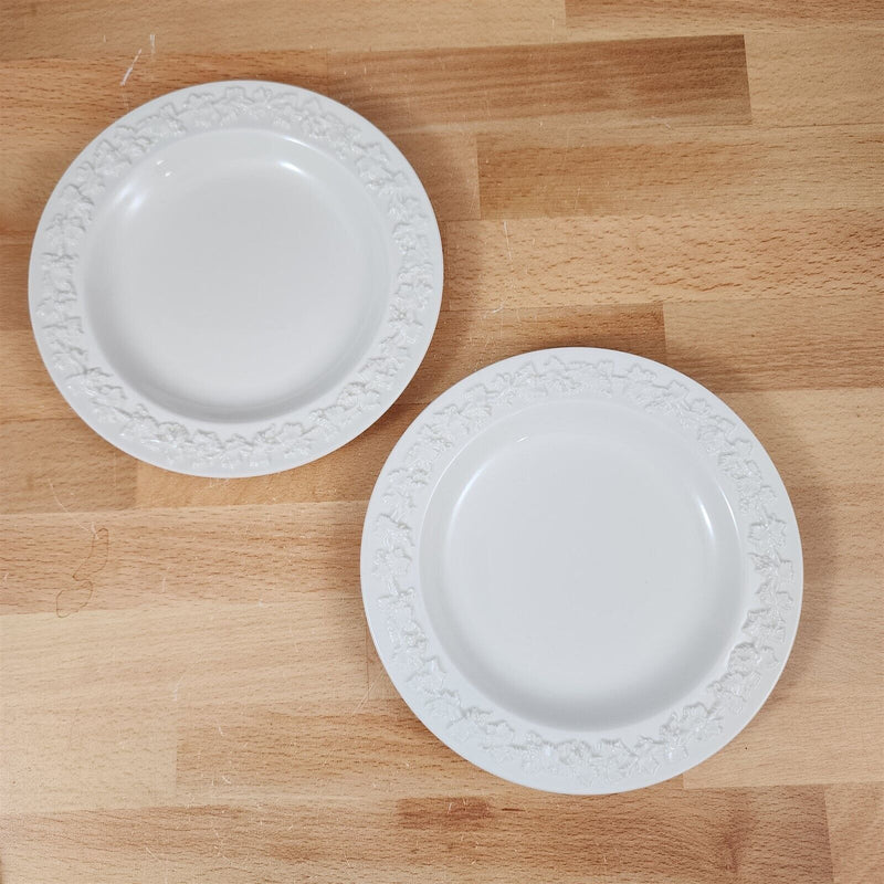 Load image into Gallery viewer, Wedgwood Cream Bread & Butter Plate 2 Set Embossed Queens Ware Etruria Barlaston
