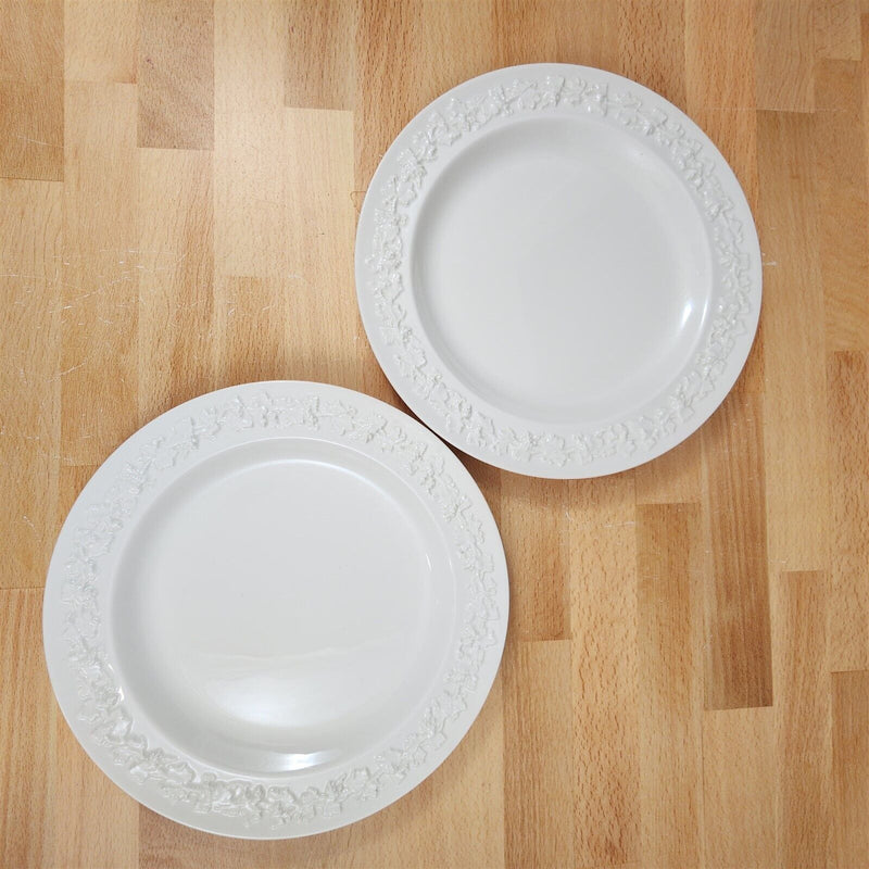 Load image into Gallery viewer, Wedgwood Cream Salad Plate 1" Embossed Rim 2 Set Queens Ware Etruria Barlaston