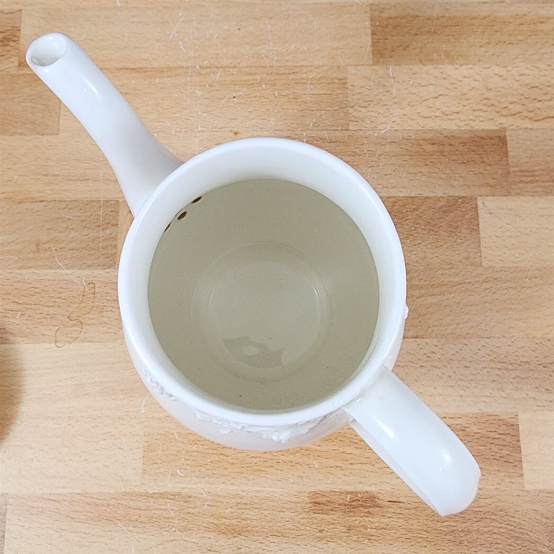 Load image into Gallery viewer, Wedgwood Cream Coffee Pot & Lid Plain Edge Embossed Queen Ware Etruria Barlaston