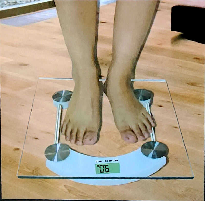 Load image into Gallery viewer, Digital Glass Bath Scale For Body Weight Bathroom 400 Lb Cap Square Non Slip