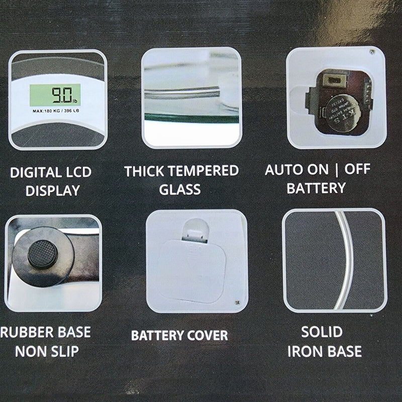 Load image into Gallery viewer, Digital Glass Bath Scale For Body Weight Bathroom 400 Lb Cap Square Non Slip