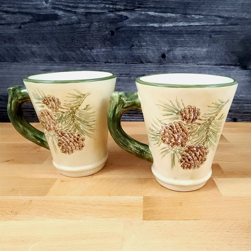 Load image into Gallery viewer, Male Cardinal And Pine Cones Set of 2 Mug by Pacific Rim Coffee Tea Cup