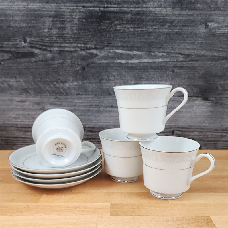 Load image into Gallery viewer, Bluedale 4 Tea Cup & Saucer Set Coffee Mug Ceramic Blue Flowers Fine China Japan