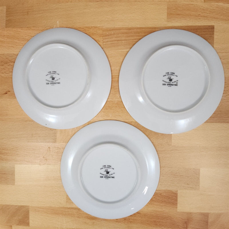 Load image into Gallery viewer, Springtime 3 Bread Butter Salad Plate Set International Silver Co 326 Ceramic