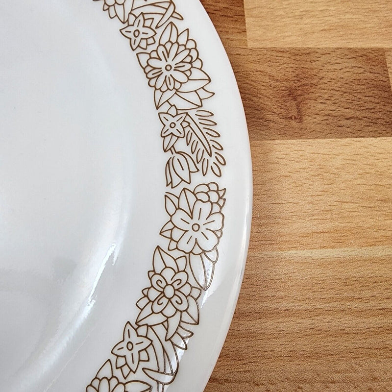 Load image into Gallery viewer, Corelle Corning Woodland Brown 3 Saucer Plate Set Ceramic 6" (15cm) Floral Edge