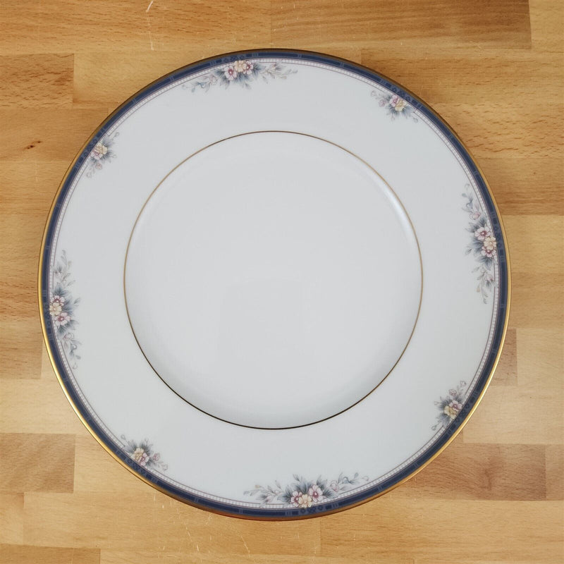 Load image into Gallery viewer, Noritake Ontario Dinner Plate Blue Gold Band Pink Flowers 10.5" 3763
