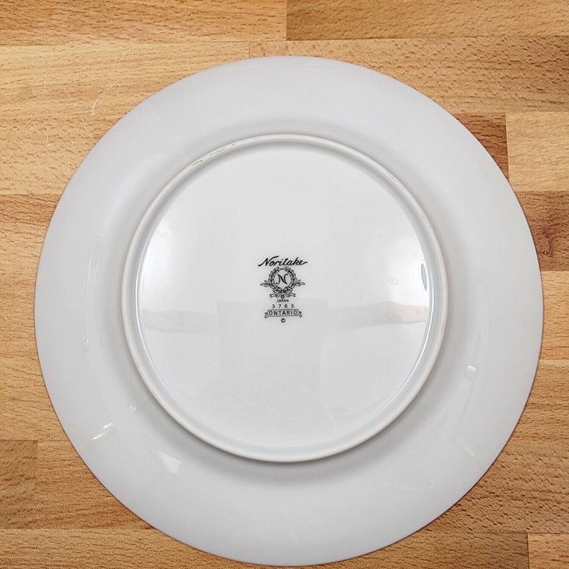 Load image into Gallery viewer, Noritake Ontario Dinner Plate Blue Gold Band Pink Flowers 10.5" 3763