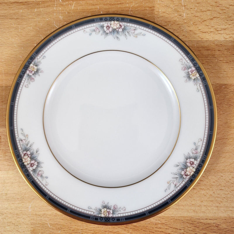 Load image into Gallery viewer, Noritake Ontario Bread Butter 2 Plate Set 6.5" Pink Flowers Blue Gold Band 3763