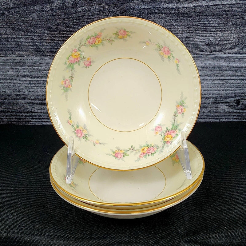 Load image into Gallery viewer, Homer Laughlin Countess Fruit Sauce Bowl 5 3/8" Set of 3 Georgian Eggshell F49N5