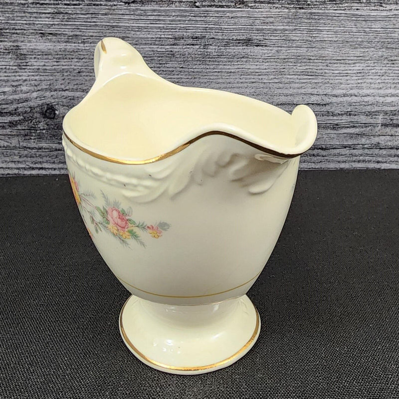 Load image into Gallery viewer, Homer Laughlin Countess Georgian Eggshell Creamer Yellow & Pink Flowers E49N5