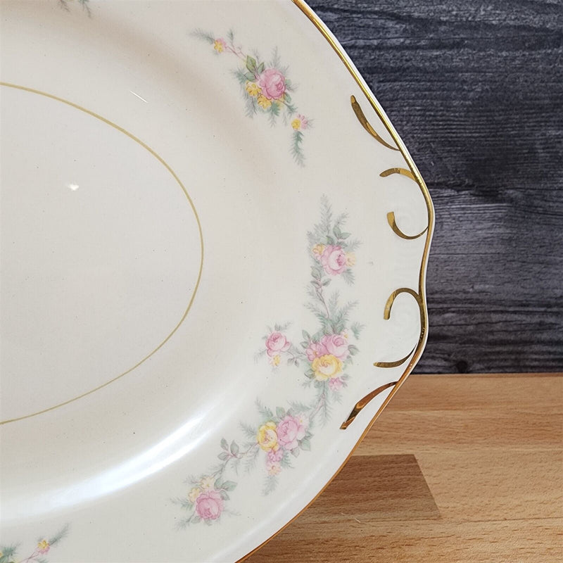 Load image into Gallery viewer, Homer Laughlin Countess Georgian Eggshell Oval Platter Pink Floral 12" (30 cm)