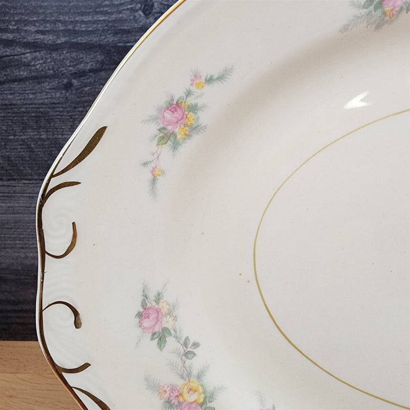 Load image into Gallery viewer, Homer Laughlin Countess Georgian Eggshell Oval Platter Pink Floral 12" (30 cm)