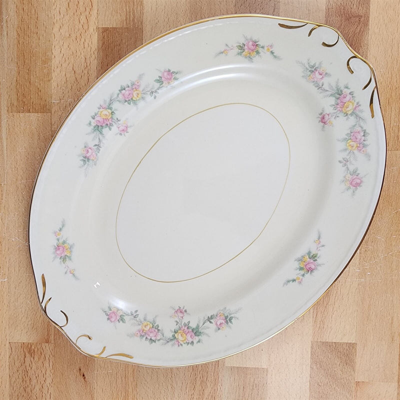 Load image into Gallery viewer, Homer Laughlin Countess Georgian Eggshell Oval Platter Pink Floral 12" (30 cm)